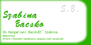 szabina bacsko business card